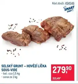 Makro Selský grunt - hovězí líčka sous-vide nabídka