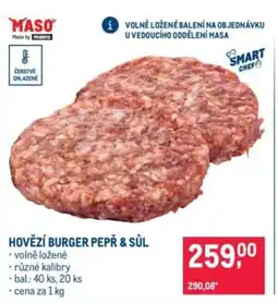 Makro Hovězí burger pepř & sůl nabídka