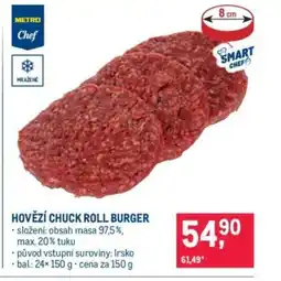 Makro Hovězí chuck roll burger nabídka