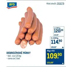 Makro Debrecínské párky nabídka