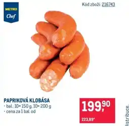 Makro Papriková klobása nabídka