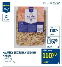 Makro Halušky se zelím a uzeným masem nabídka