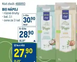 Makro Bio nápoj nabídka