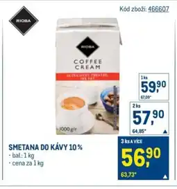 Makro RIOBA Smetana do kávy 10% nabídka