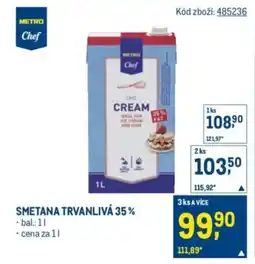 Makro Smetana trvanlivá 35% nabídka