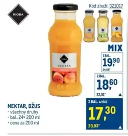 Makro Nektar, džus nabídka