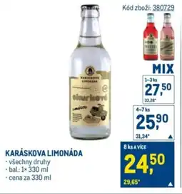Makro Karáskova limonáda nabídka