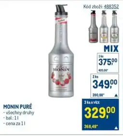 Makro Monin puré nabídka