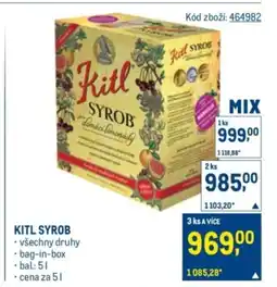 Makro Kitl syrob nabídka