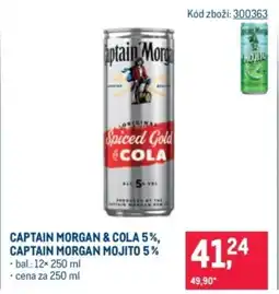 Makro Captain Morgan & cola 5%, Captain Morgan mojito 5% nabídka