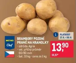 Makro Brambory pozdní prané na hranolky nabídka