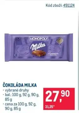 Makro Čokoláda Milka nabídka