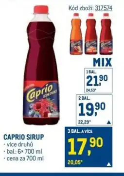 Makro Caprio sirup nabídka
