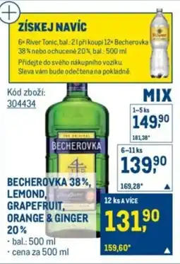 Makro Becherovka 38%, lemond, grapefruit, orange & ginger nabídka