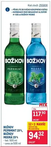 Makro Božkov Peprmint 19%, Božkov Modrá 19% nabídka
