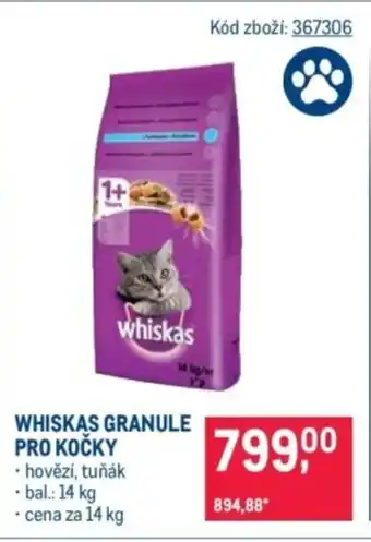 Makro Whiskas granule pro kočky nabídka