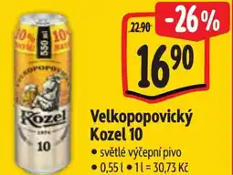 Albert Velkopopovický Kozel 10 nabídka