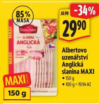 Albert Albertovo uzenářství Anglická slanina MAXI nabídka