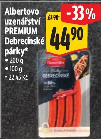 Albert Albertovo uzenářství PREMIUM Debrecínské párky nabídka