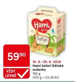 Tesco Hami Safari Dětské sušenky nabídka