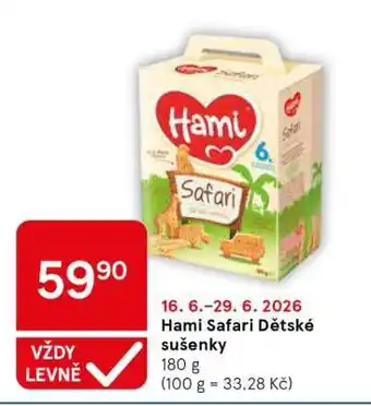 Tesco Hami Safari Dětské sušenky nabídka