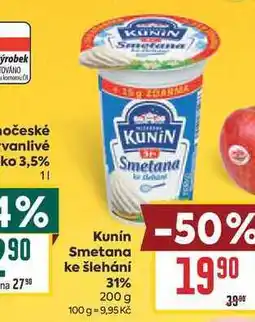 Billa Kunín Smetana ke šlehání 31% nabídka