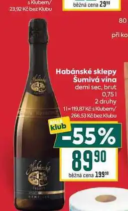 Billa Habánské sklepy Šumivá vína demi sec, brut nabídka