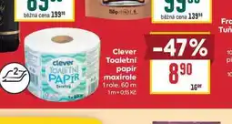 Billa Clever Toaletní papír maxirole 1 role, 60 m nabídka