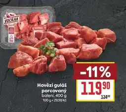 Billa Hovězí guláš porcovaný balení nabídka