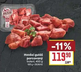 Billa Hovězí guláš porcovaný balení nabídka
