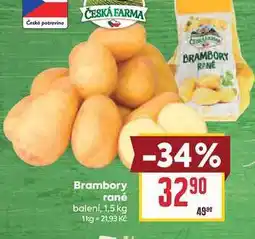 Billa Brambory rané balení nabídka