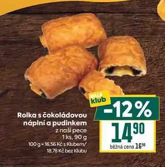 Billa Rolka s čokoládovou náplní a pudinkem z naší pece 1ks nabídka