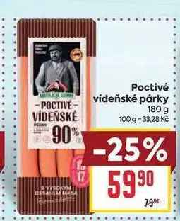 Billa Poctivé vídeňské párky nabídka