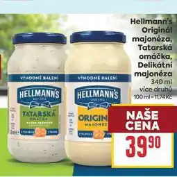 Billa Hellmann's Originál majonéza, Tatarská omáčka nabídka