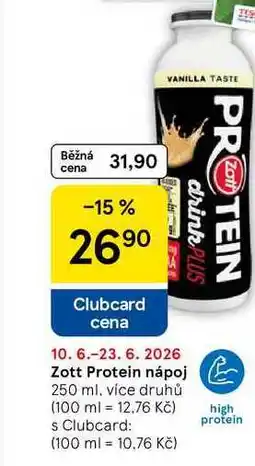 Tesco Zott Protein nápoj, 250 ml, více druhů nabídka