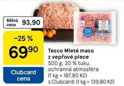 Tesco Tesco Mleté maso z vepřové plece, 500 g, 20% tuku nabídka