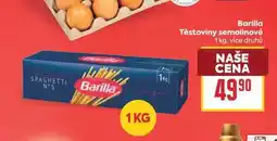Billa Barilla Těstoviny semolinové nabídka