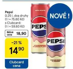 Tesco Pepsi, 0.25 l, dva druhy nabídka