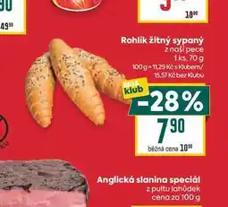 Billa Rohlík žitný sypaný z naší pece 1ks nabídka