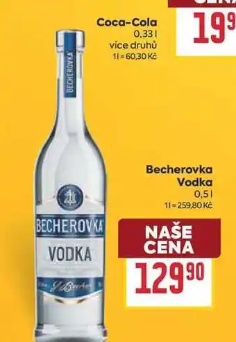 Billa Becherovka Vodka nabídka