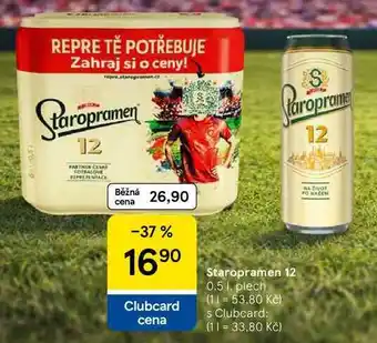 Tesco Staropramen 12, 0.5 l, plech nabídka