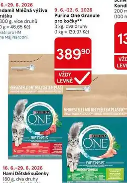 Tesco Purina One Granule pro kočky, 3 kg, dva druhy nabídka