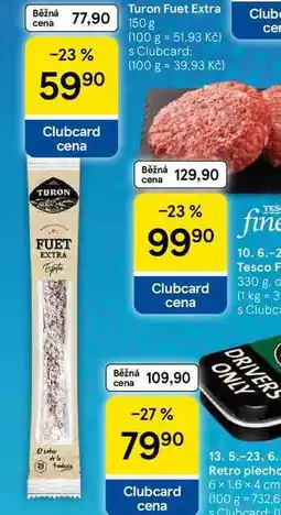 Tesco Turon Fuet Extra Club nabídka
