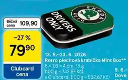 Tesco Retro plechová krabička Mint Box nabídka