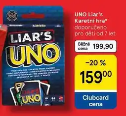 Tesco UNO Liar's Karetní hra, doporučeno pro děti od 7 let nabídka