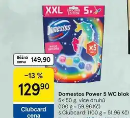 Tesco Domestos Power 5 WC blok, 5x 50 g. více druhů nabídka
