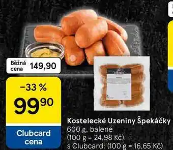 Tesco Kostelecké Uzeniny Špekáčky, 600 g, balené nabídka