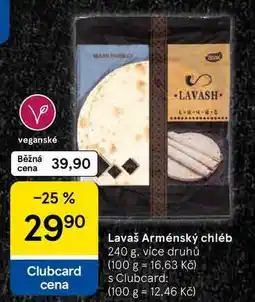 Tesco Lavaš Arménský chléb, 240 g, více druhů nabídka