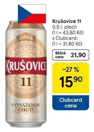 Tesco Krušovice 11, 0,5 l, plech nabídka
