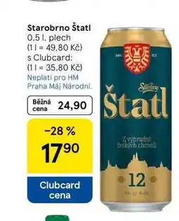 Tesco Starobrno Štatl, 0.5 I, plech nabídka